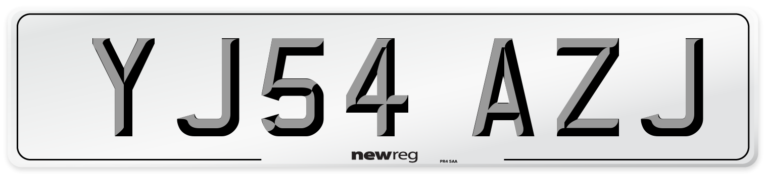 YJ54 AZJ Number Plate from New Reg